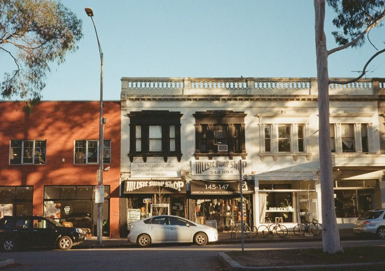 Heritage shopfronts on an Australian main street