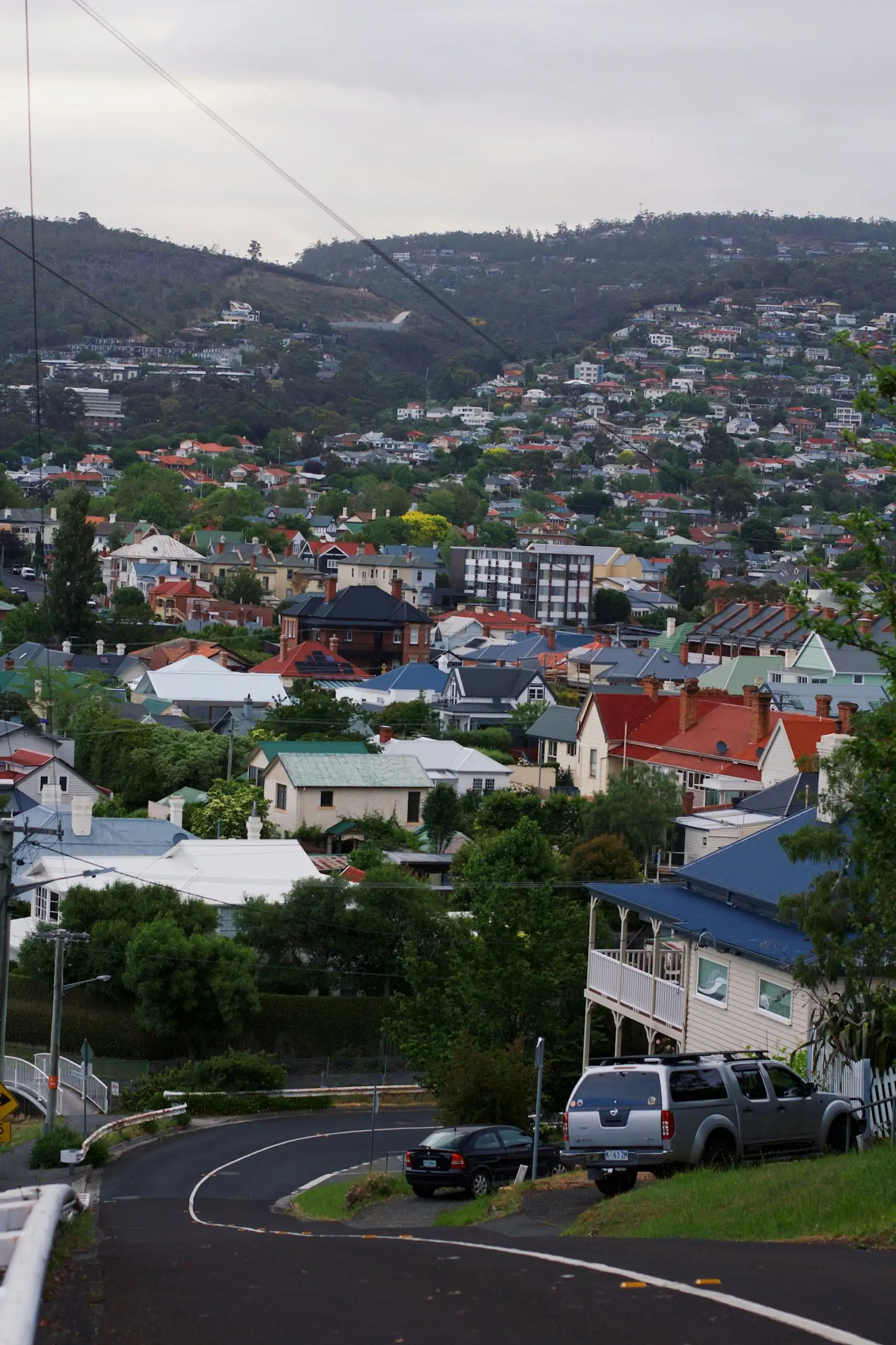 Aerial view of Australian suburban homes and streets
