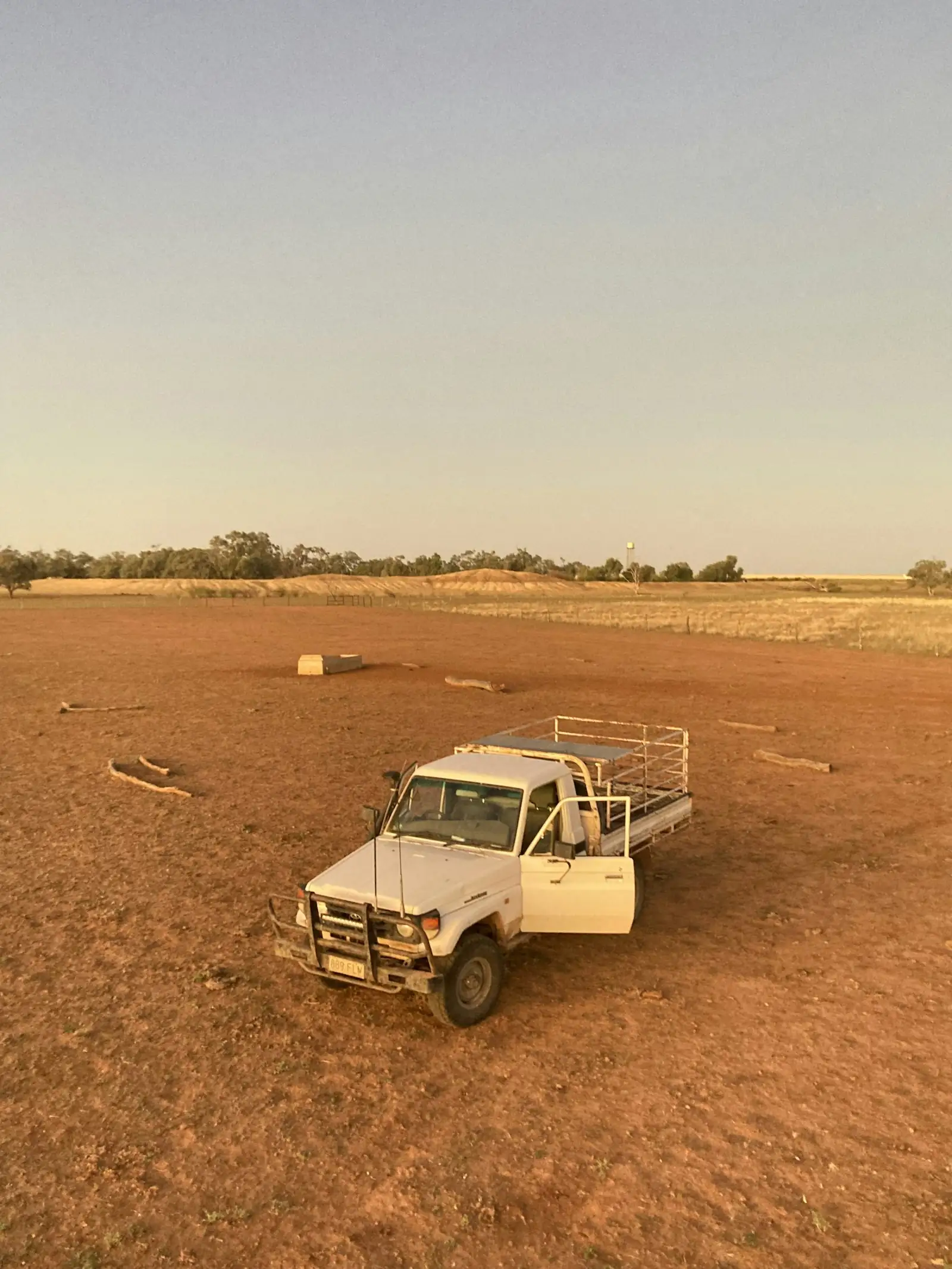 Ute parked in red dirt country